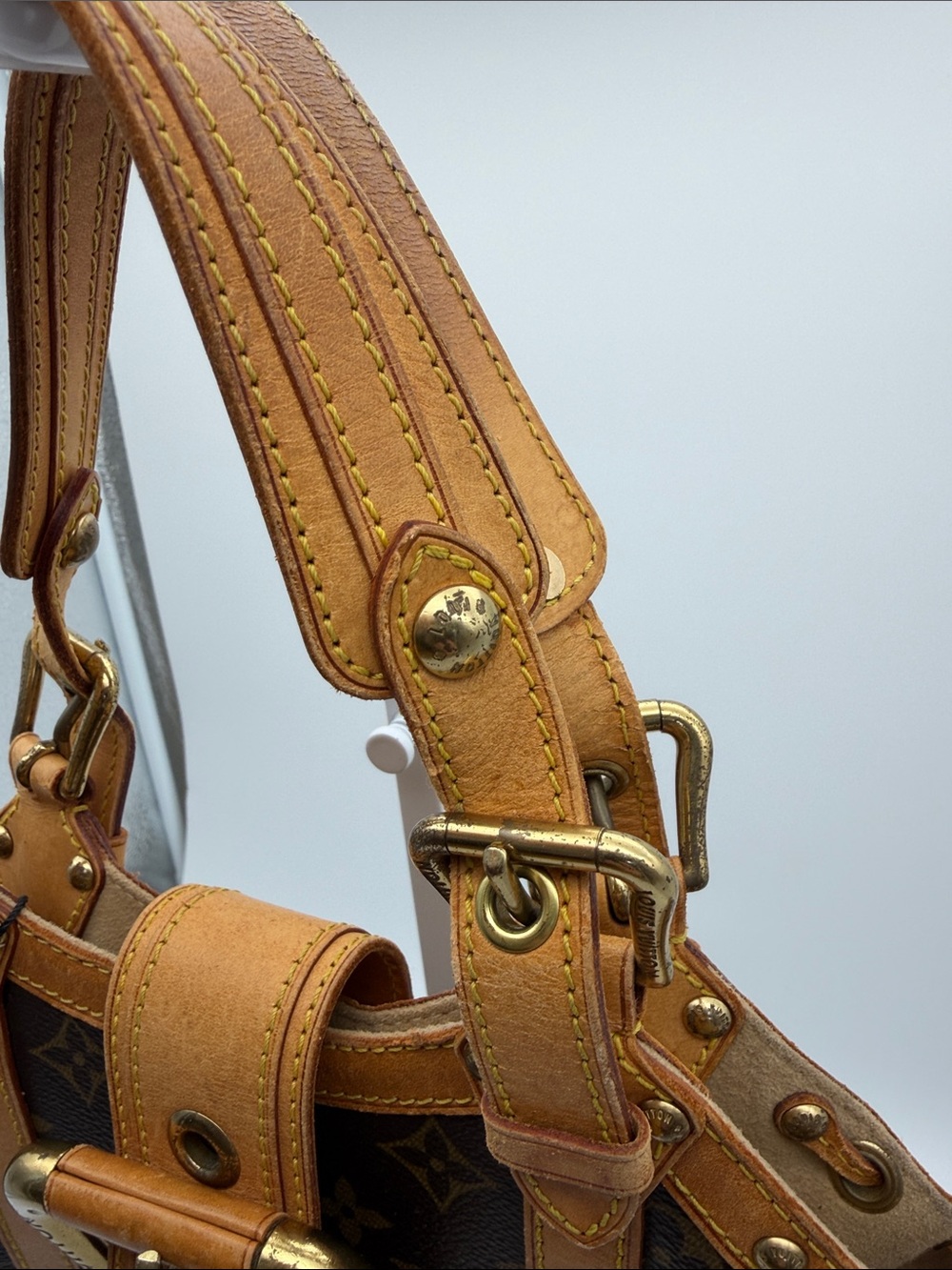 1️⃣6️⃣5️⃣0️⃣ Louis Vuitton Monogram Canvas Shoulder Bag with Vachetta Trim - Picture 5 of 16